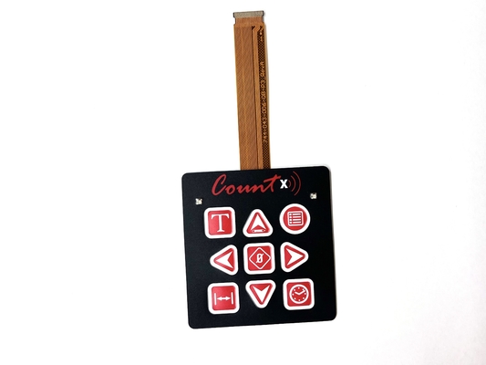 Velvet Texture Backlit Membrane Switch Membrane Keypad 1.0MM Pitch With Perimeter Emboss Keys