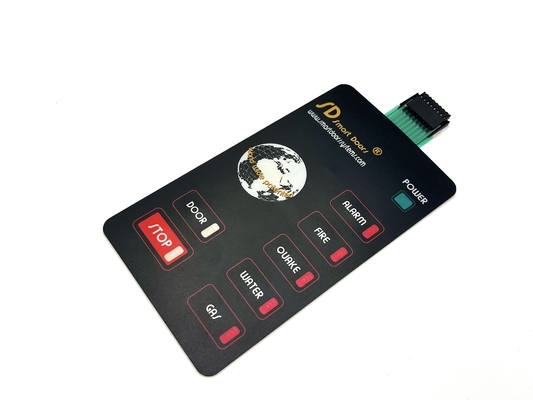 Flat Button LED Membrane Switch Semi Transparent With 2.54MM Housing