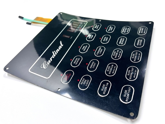 Waterproof Backlit Membrane Switch 1.0mm Thickness 3M Rear Adhesive With Gradient Printing
