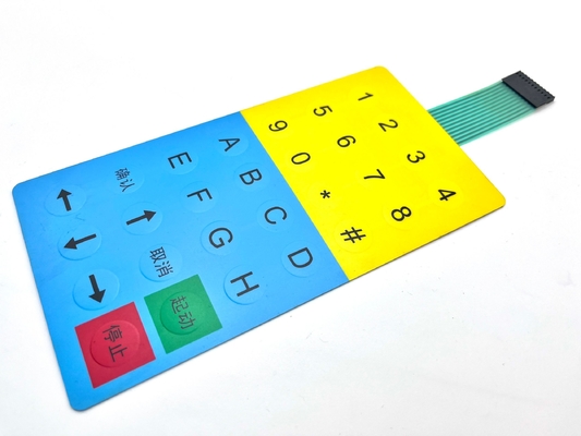 Screen Printing Medical Keypad Dome Switch Flexible 2.54MM Pitch With Transparent LCD Window