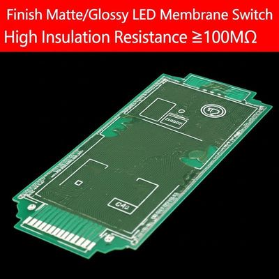 Finish Matte/Glossy LED Membrane Switch with High Insulation Resistance ≥100MΩ and Wire/Wireless Interface Type