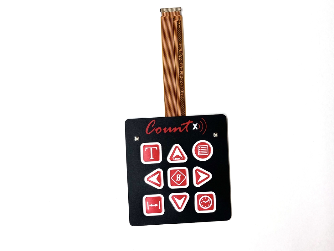 Velvet Texture Backlit Membrane Switch Membrane Keypad 1.0MM Pitch With Perimeter Emboss Keys