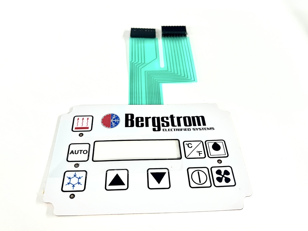 2.54MM Pitch Membrane Control Panel Tactile Membrane Switch Standard With Two Flex Ribbon Cables