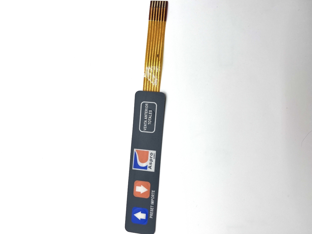 Full Printing Mini Custom Membrane Switch Panel 1.25MM Pitch With Milky LED Window Display